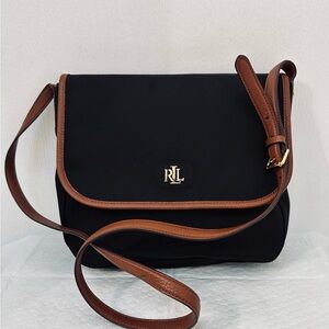 Ralph Lauren Black and Brown Womens Messenger Bag Pre-owned.